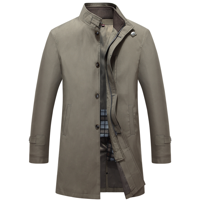 5850 새로운 패션 nmen의 긴 코트 가을과 겨울 의류 중년 남성의 긴 두꺼운 트렌치 코트